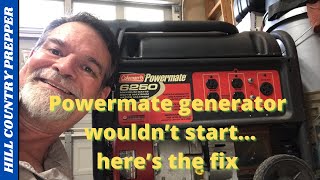 Generator wont start after sitting for a year