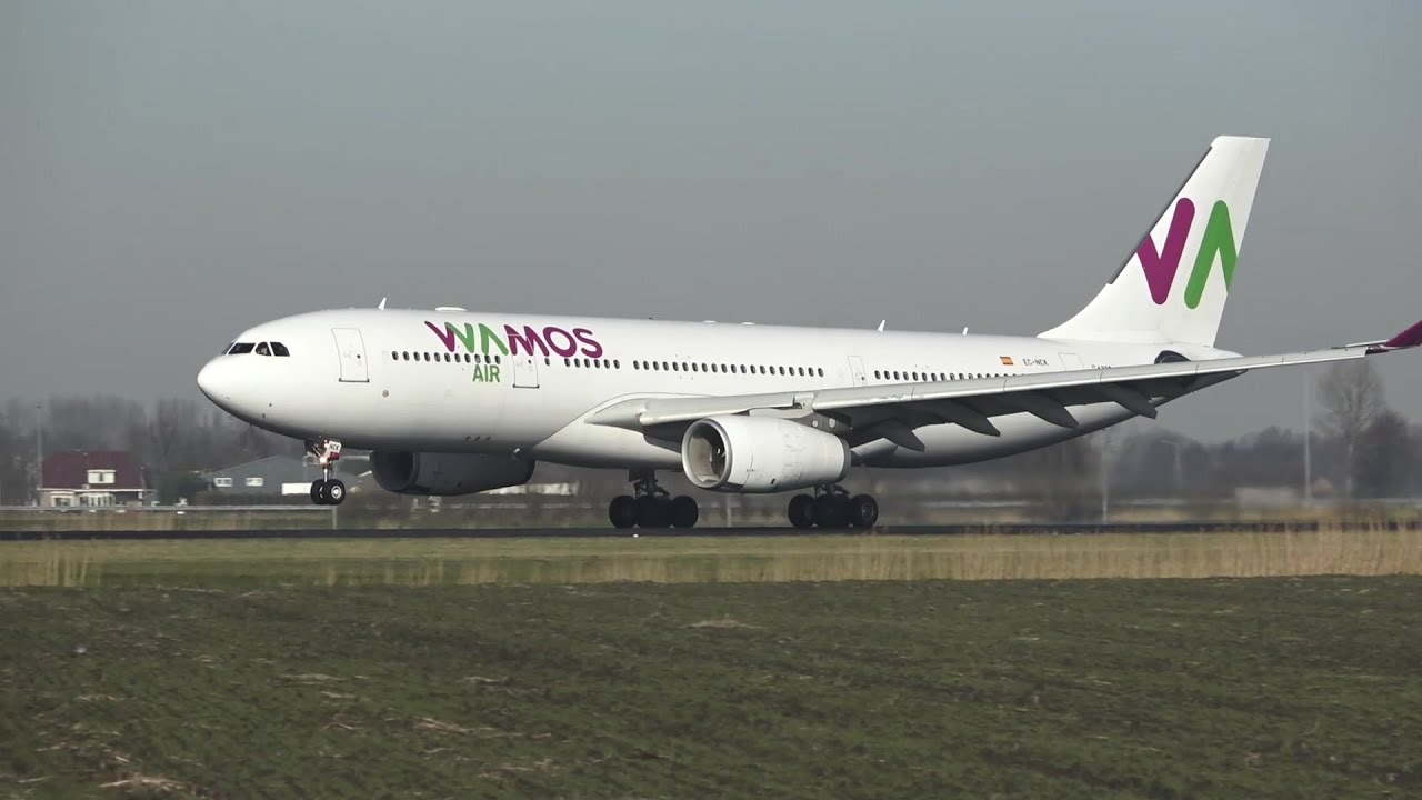 [4K] WAMOS AIR Airbus A330-200 Landing At Schiphol (AMS)