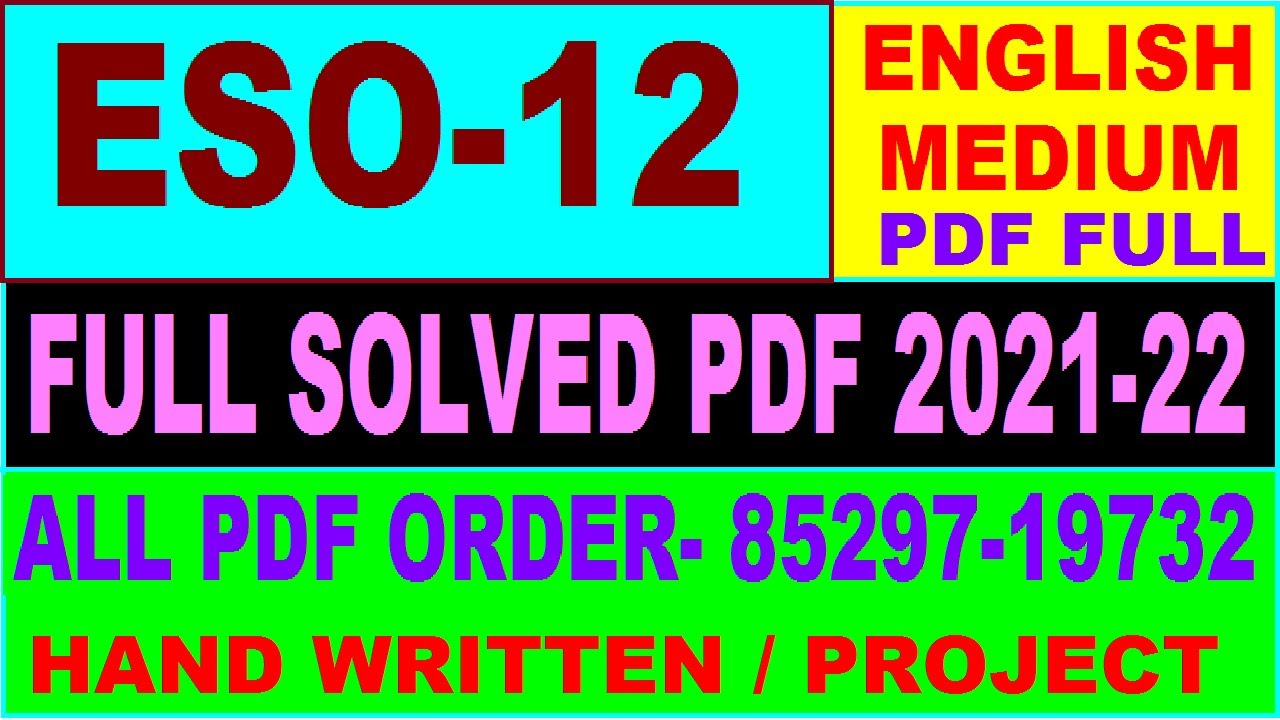 solved assignment of ignou eso 12