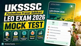 @Dronna_in UKSSSC LEO exam mock test uttarakhand Pashudhan Prasar Adhikari uksssc