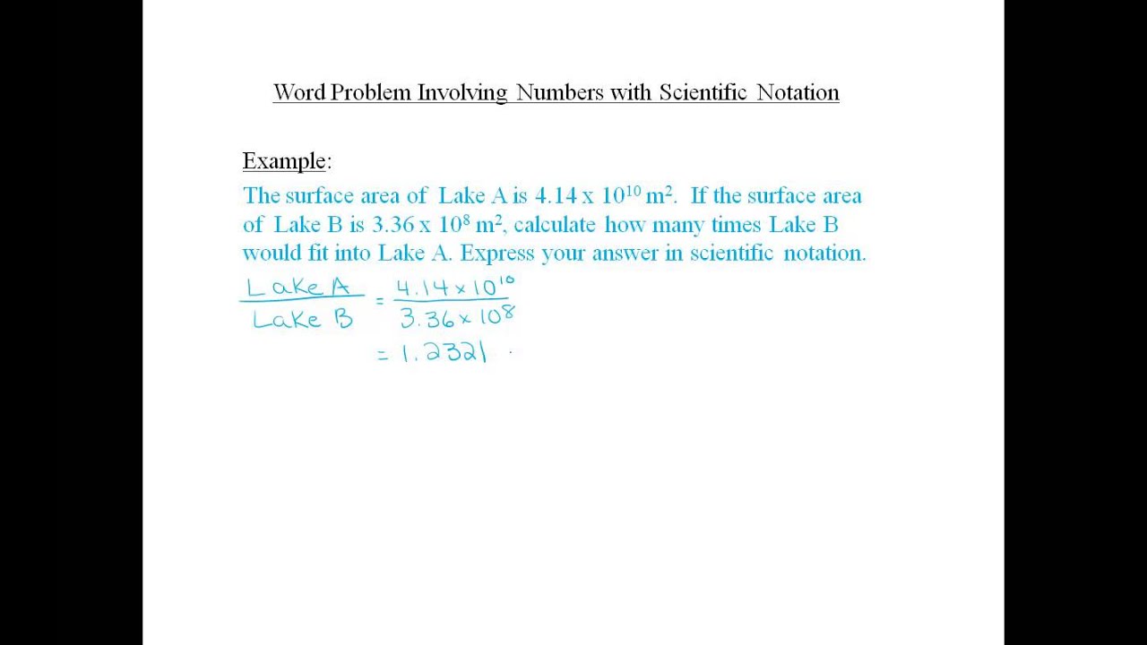 scientific notation and solving problems involving real numbers