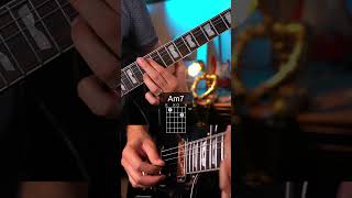 Peaceful chords progression using only 2 fingers #guitar #guitartutorial #guitarlesson #tabs