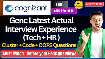 🔥Cognizant GenC, Next & Pro Interview Experience | Cognizant GenC Technical + HR Interview Questions