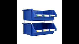 Organize Anything: Plastic Stackable Bins  with Removable Partitions