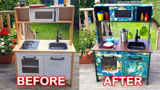 Acrylic Pour: IKEA Play Kitchen Makeover