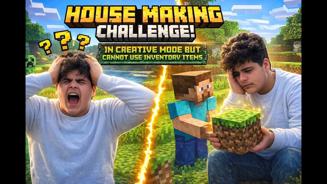 I Built a House in Creative Mode WITHOUT Using Inventory 😱 | Minecraft ...