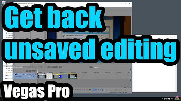 How to get back your unsaved Vegas Pro editing (.veg file)
