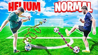 We Kicked Helium Filled Soccer Balls *INSANE RESULTS*