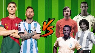 Ronaldo & Messi VS Pele Maradona Cruyff Ronaldinho 💥 ULTRA VS FİNAL🔥💪