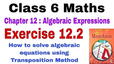 Class 6 Maths Exercise 12.2 | Algebraic Expressions | Maths Ahead | Class 6 Algebra | Basic Concepts