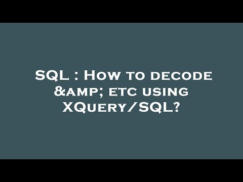 SQL : How