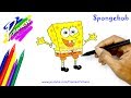 Spongebob | Cara Menggambar Dan Mewarnai Gambar Kartun Untuk Anak-anak
