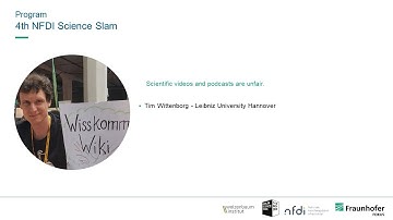 NFDI Science Slam 2025: Scientific videos and podcasts are unfair