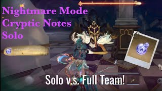 Beating the Nightingale: Solo vs. full team! | Cryptic Notes Nightmare Mode | IdentityV