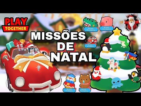 😱Como fazer todas missões de Natal no play together e ganhar presentes incríveis