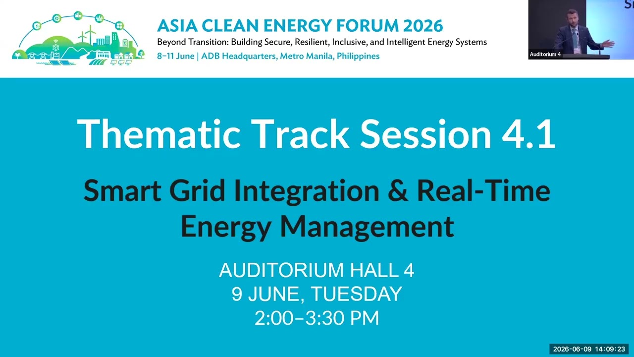 Thematic Track Session 4.1 Smart Grid Integration & Real-Time Energy Management