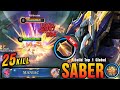 25 Kills + MANIAC!! Saber Legend Skin with New Radiant Kits!! - Build Top 1 Global Saber ~ MLBB