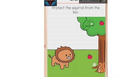 Brain Test All Star IQ Boost Level 73 Protect The Squirrel From The Lion. Walkthrough