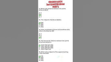 GRADE 8 MATHEMATICS || SECOND QUARTER EXAM || PART 2