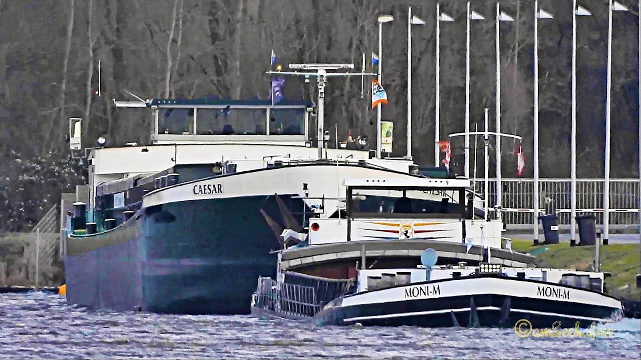 Binnenschiffe CAESAR PI3034 MMSI 244620823 & GMS MONI-M DB2822 MMSI 211553830 riverbarges Emden