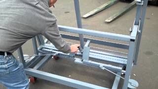 Custom Heavy Duty Tilting A-Frame Panel Handler Cart: Industrial Moving cart.