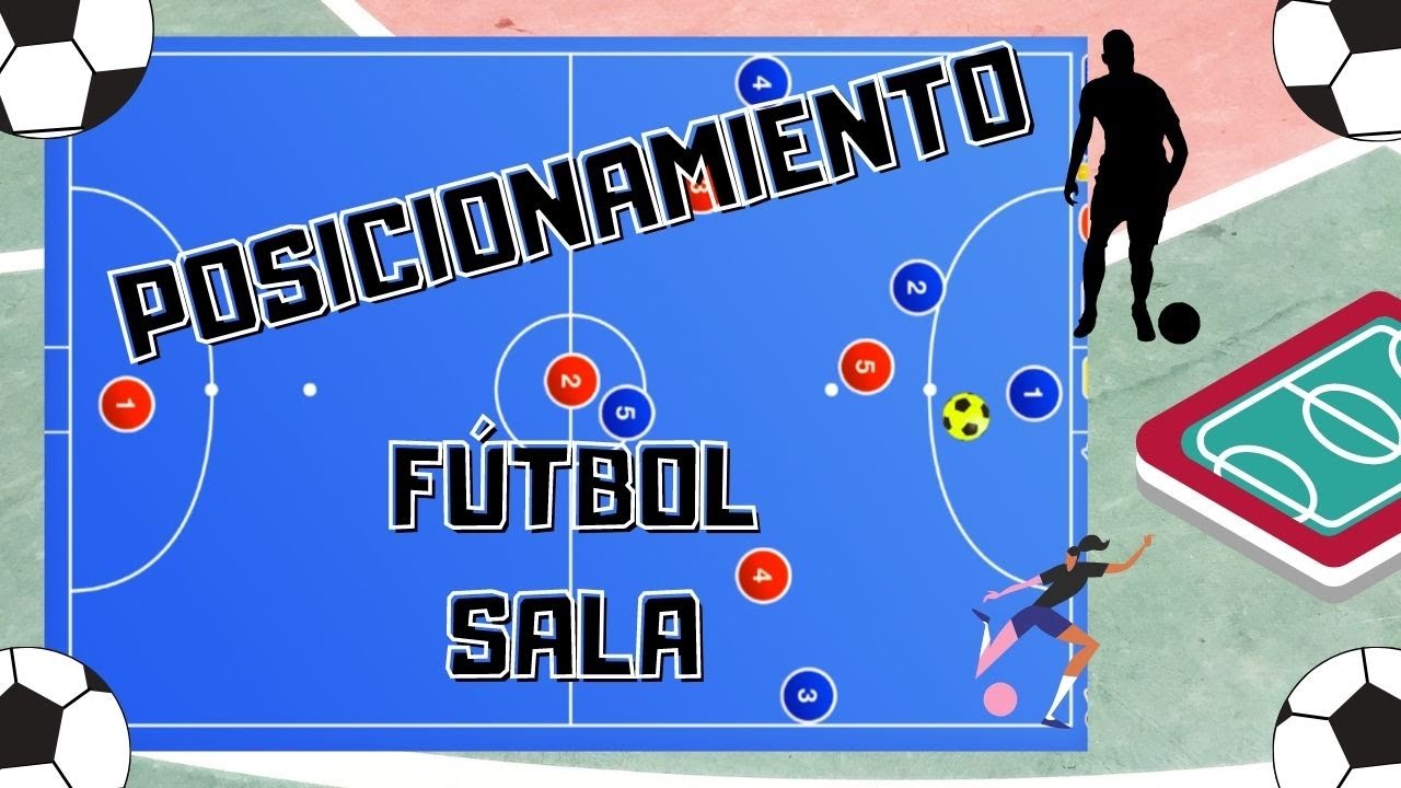 Fútbol futsal pelota y hombre jugador de equipo fútbol sala