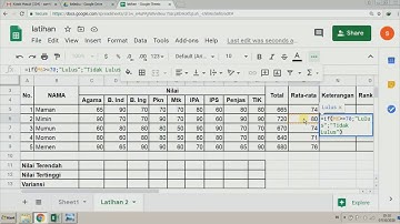 Study Kasus fungsi statistik dan logika part 2 dengan Google Spreadsheet