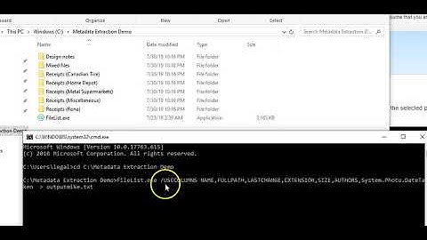 Export detailed metadata from Windows Explorer to Excel Spreadsheet