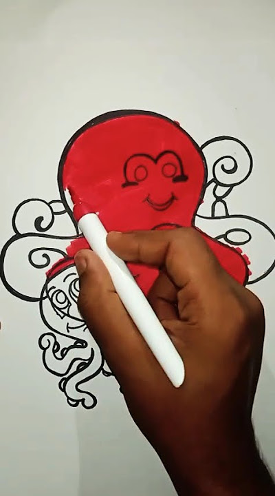 Octopus cartoon drawing 🤩🥰😍 #art #short #short video #drawing