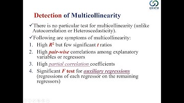Week10: Lecture18 (Multicollinearity detection, theory and Eviews Usage)