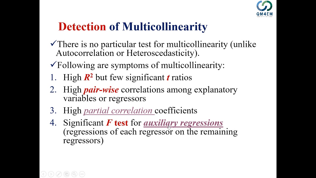 Week10 Lecture18 (Multicollinearity detection, theory and