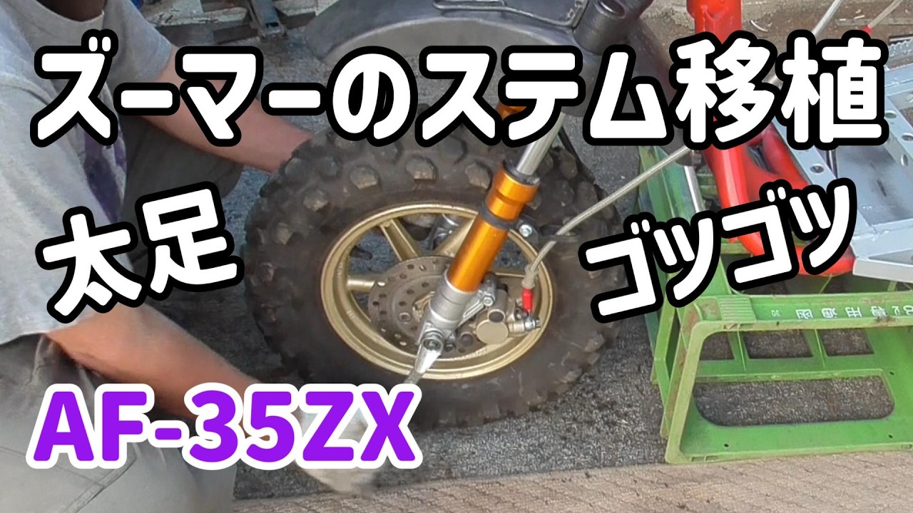 なる専用たしまき AF35ライブディオZXにズーマーステムを移植～モノアイ仕込み～エンジン