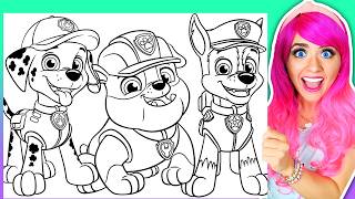 Coloring Paw Patrol Coloring Pages | Chase, Marshall & Rubble Coloring Pages + Ohuhu Art Markers