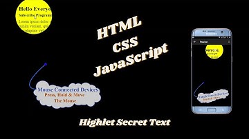 Hidden Text Highlight Animation | HTML CSS JavaScript | JavaScript Mouse/Touch Events Animation