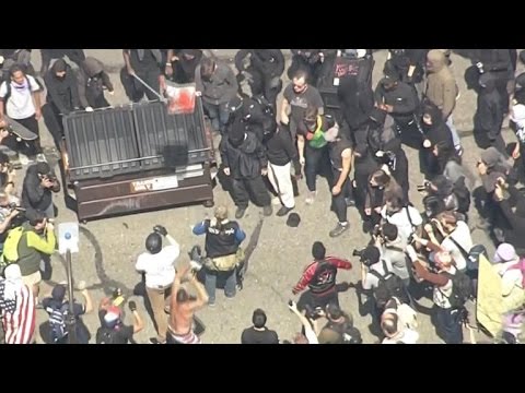 Pro- and anti-Trump protesters clash in Berkeley