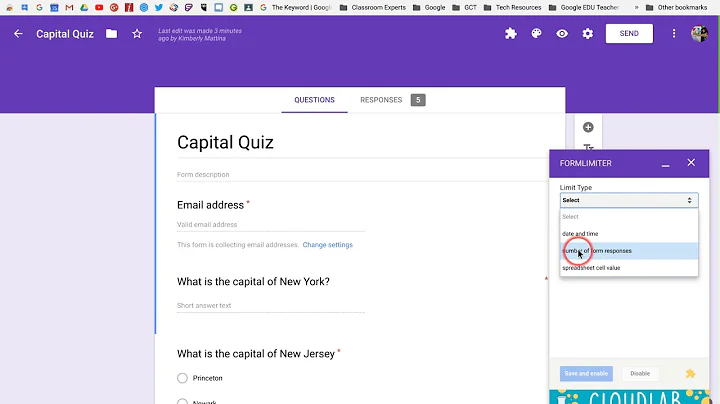 FormLimiter Add on for Google Forms