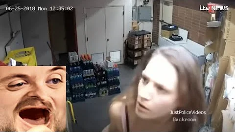 Forsen reacts to Woman falls through the ceiling in convenience store (Metal Gear Version)