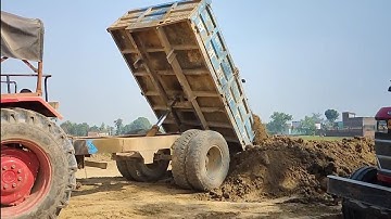 Jcb 3dx soil loading in the trolley | mahindra 585 Di xp plus soil loaded & ground falling