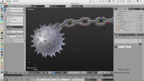 Chain Spiked Mace in Blender 3d Pt.3 (Metal Reflection Material)