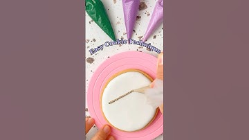 EASY COOKIE TECHNIQUE #decoratedcookies #icingsugarcookies #cookiedecorating #satisfyingvideos #cute