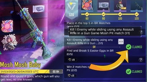 Call Of Duty Mobile Kill 1 Enemy while sliding using Any Assault Rifle in a Gun Game Mosh Pit match