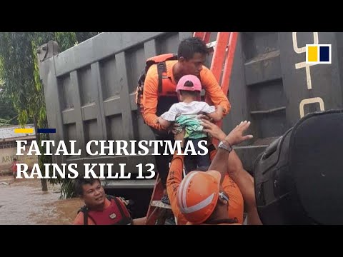 Christmas rains cause 13 deaths in the Philippines, as search and rescue continues