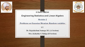 VTU ESLA 18EC44 M2 L8 Problems on Gaussian Bivariate random Variables