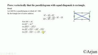 Vector theorem: prove vectorically that the parallelogram with equal
diagonals is rectangle. section formula for internal division:
https://youtu.be/oehnmcmq...