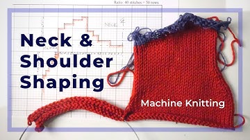Machine knit neck, shoulder, and armhole shaping for sweaters with short row/holding