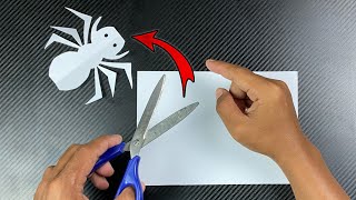 How to cut paper into a spider | easy origami