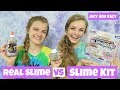 Real Slime vs Slime Kit Challenge ~ Jacy and Kacy