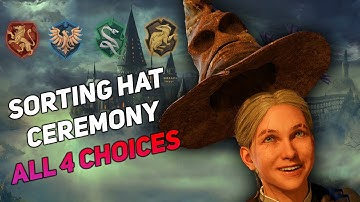 Sorting Hat Ceremony All 4 Choices - Hogwarts Legacy