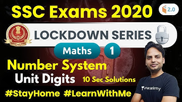 10:00 PM - SSC Exams 2020 | Maths by Suresh Sir | Number System (Unit Digit)