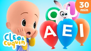 Aprenda as vogais e as cores com os balões mágicos do Cuquin 🔠🎈Vídeos educativos de Cleo e Cuquín